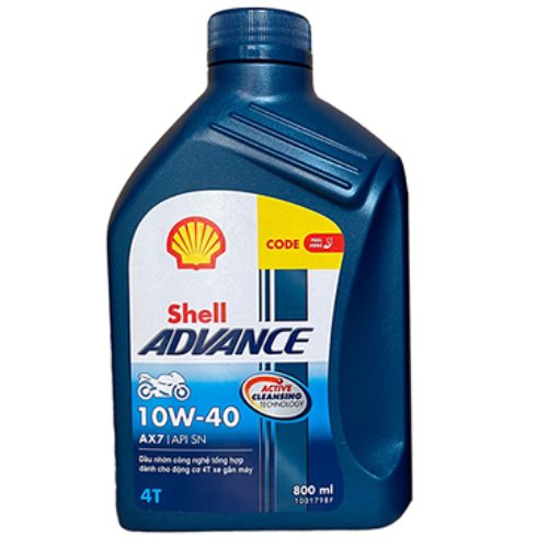 Nhớt Shell Advance 4T AX7 10W40 Synthetic Based 0.8L