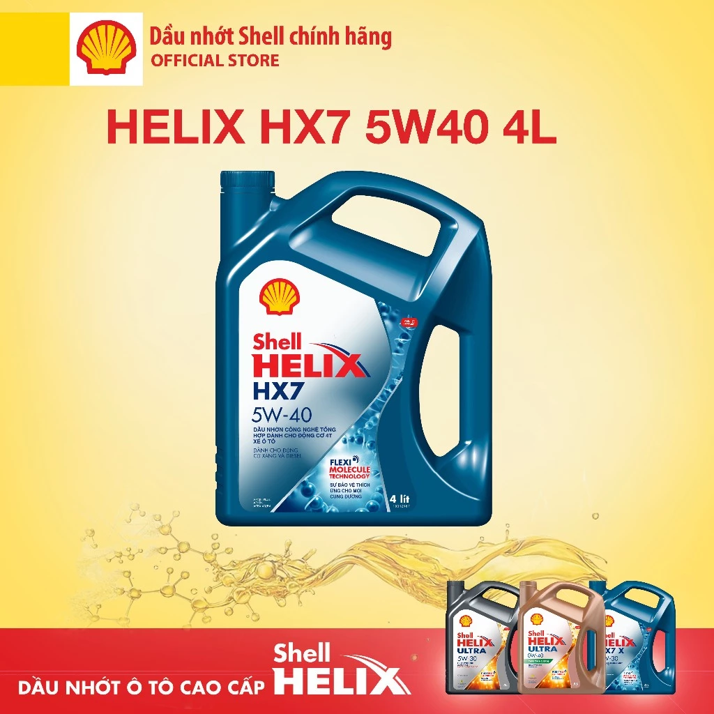 dầu nhớt shell helix hx7 5w-40 4l chính hãng tại Ắc Quy Dương Gia