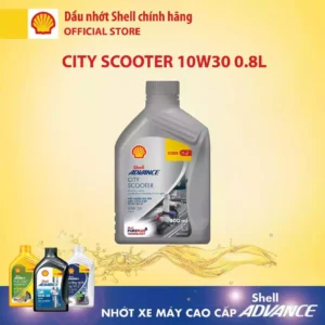 Nhớt Shell Advance City Scooter 10W30 0.8L – Nhớt xe tay ga tổng hợp 100% cho đô thị
