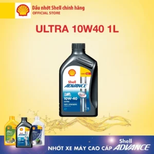Nhớt Shell Advance Ultra 10W40 1L – Nhớt xe số & xe côn tay tổng hợp 100% cao cấp