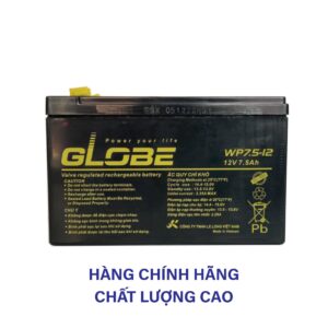 Ắc Quy Kín Khí Globe VRLA AGM 12V 7.5Ah WP7.5-12 – Ắc Quy Khô Cho UPS & Cửa Cuốn