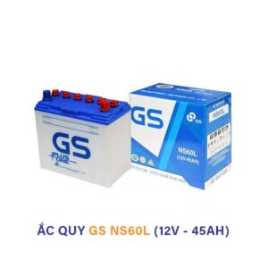 Ắc quy GS NS60L 12V 45Ah – Ắc quy nước chính hãng cho ô tô, xe tải nhỏ, máy phát