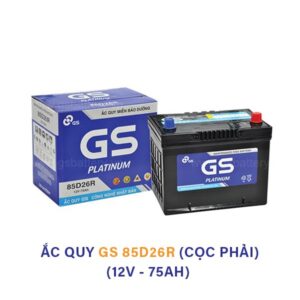 Ắc quy GS 85D26R 12V 75Ah – Ắc quy khô miễn bảo dưỡng chính hãng