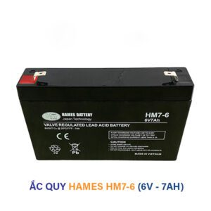 Ắc Quy Hames HM7-6 6V 7Ah – Ắc Quy Khô Cho Quạt Sạc, Cân Điện Tử & Nguồn Trong