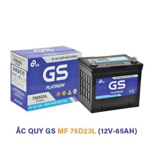 Ắc quy GS 75D23L 12V 65Ah – Ắc quy khô miễn bảo dưỡng chính hãng cho ô tô