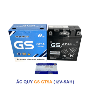 Ắc quy GS GT5A 12V 5Ah – Ắc quy xe máy khô chính hãng