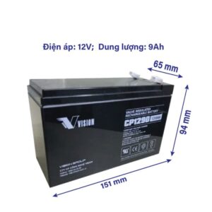 Ắc quy Vision 12V 9Ah CP1290 dùng cho UPS cửa cuốn